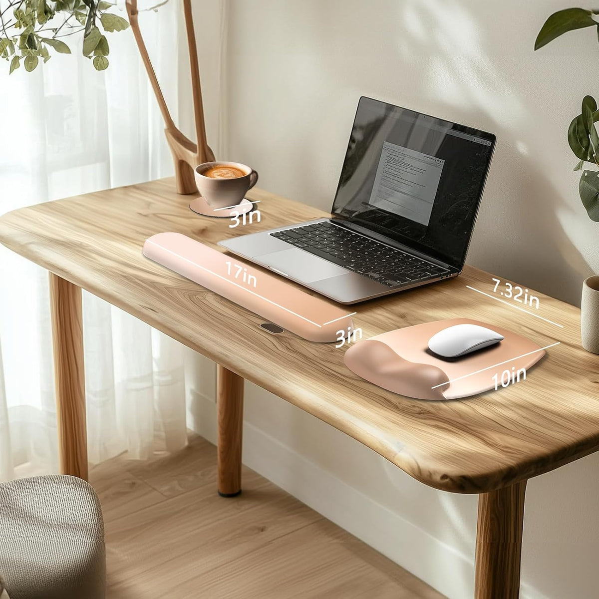 AKIT Ergonomic Mouse Pad and Keyboard Wrist Rest Set, Gel Mousepad, Green