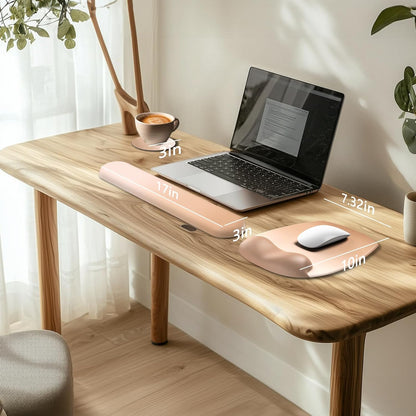 AKIT Ergonomic Mouse Pad and Keyboard Wrist Rest Set, Gel Mousepad, Green