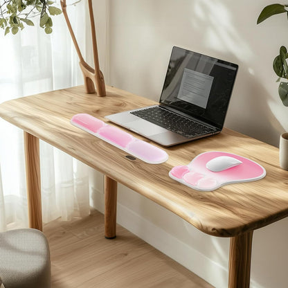 AKIT Ergonomic Mouse Pad and Keyboard Wrist Rest Set, Gel Mousepad, Green