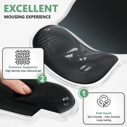 AKIT Ergonomic Mouse Pad and Keyboard Wrist Rest Set, Gel Mousepad, Green