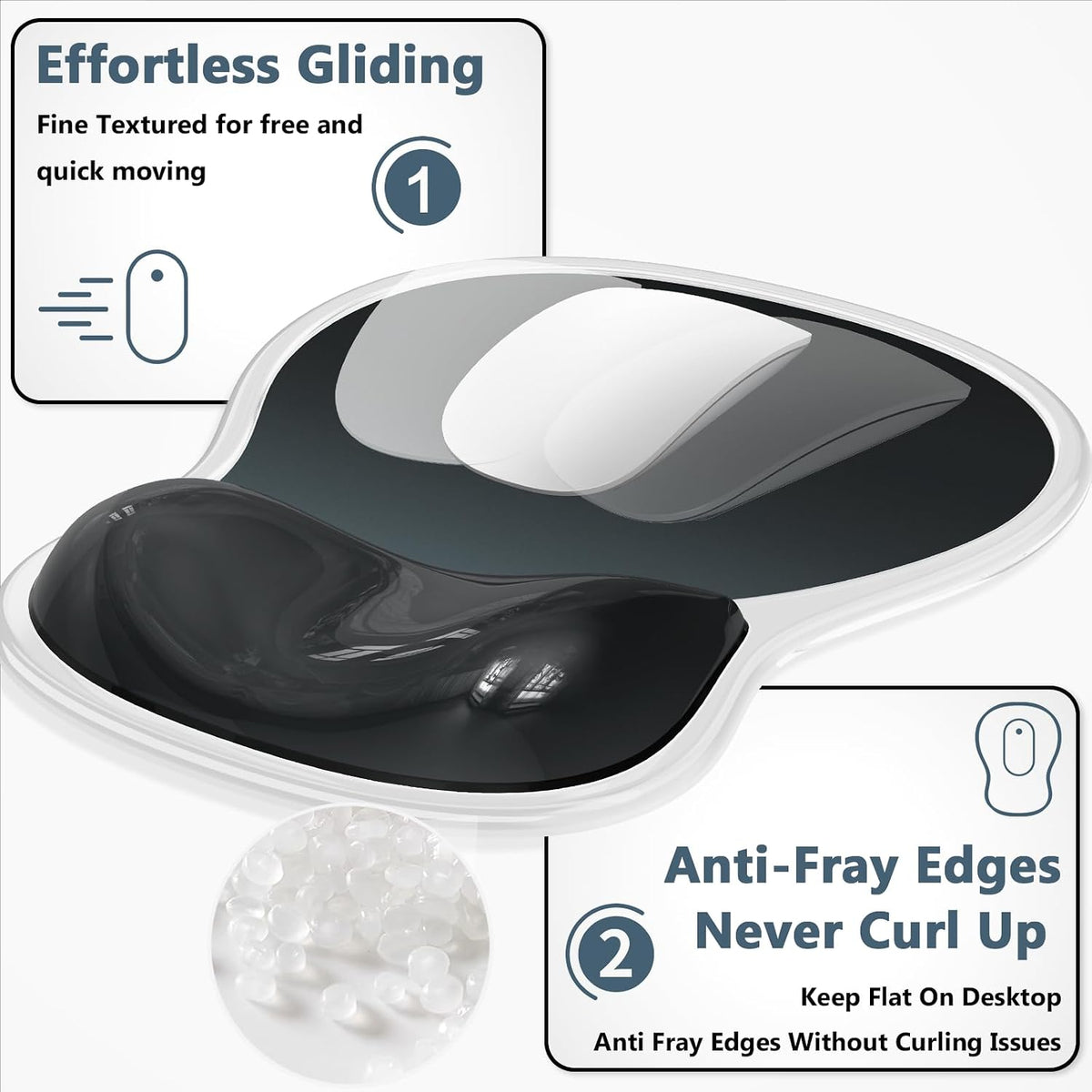 AKIT Ergonomic Mouse Pad and Keyboard Wrist Rest Set, Gel Mousepad, Green
