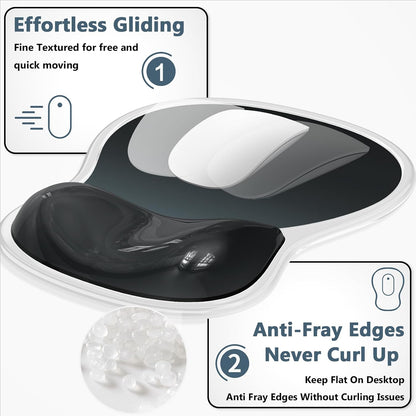 AKIT Ergonomic Mouse Pad and Keyboard Wrist Rest Set, Gel Mousepad, Green