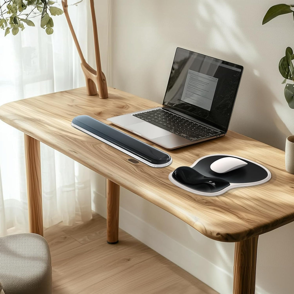AKIT Ergonomic Mouse Pad and Keyboard Wrist Rest Set, Gel Mousepad, Green