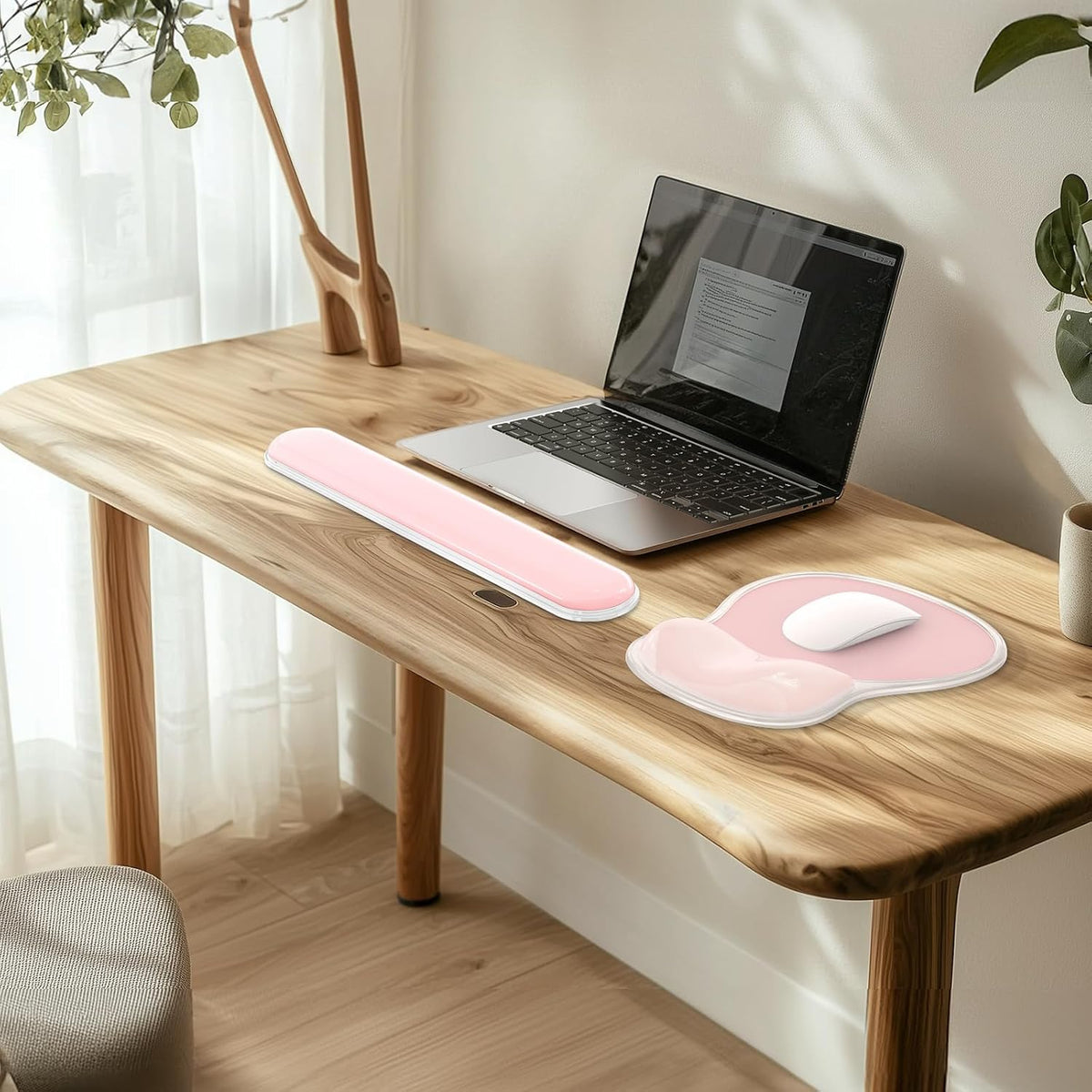 AKIT Ergonomic Mouse Pad and Keyboard Wrist Rest Set, Gel Mousepad, Green