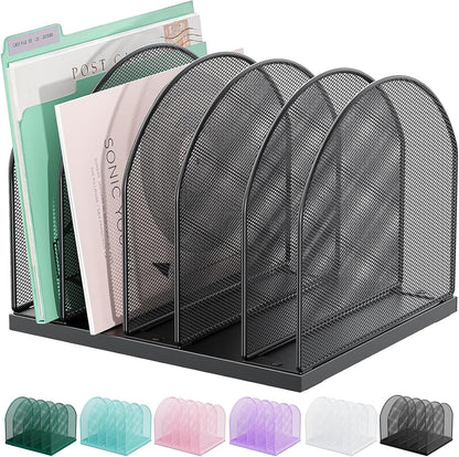 Desktop File Organizer with 5 Compartments