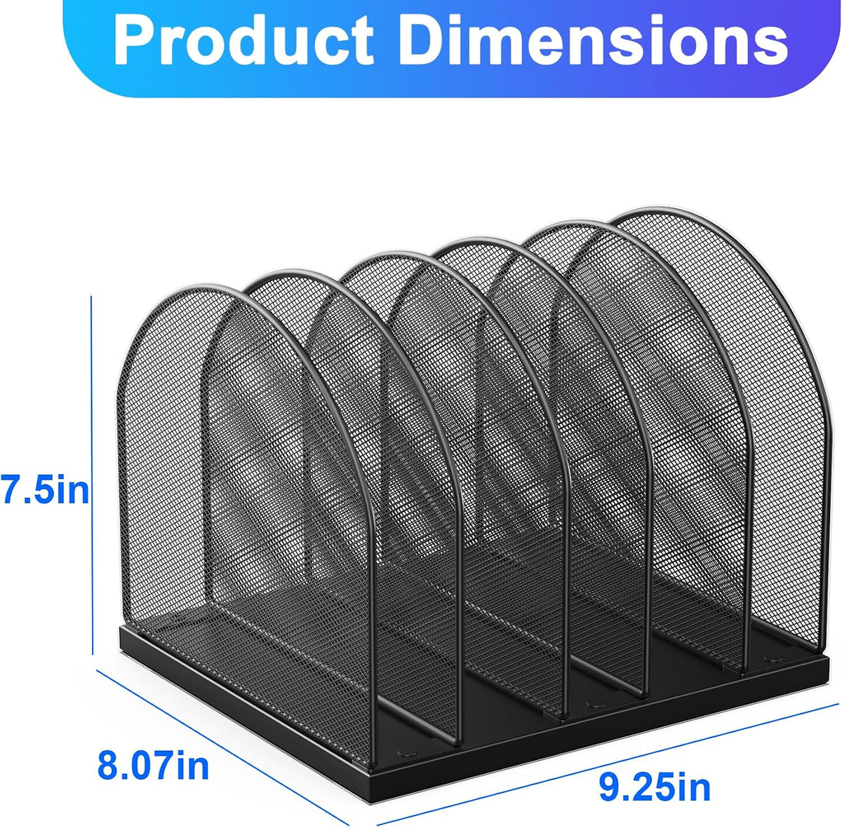 Desktop File Organizer with 5 Compartments