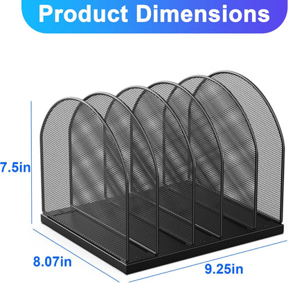 Desktop File Organizer with 5 Compartments