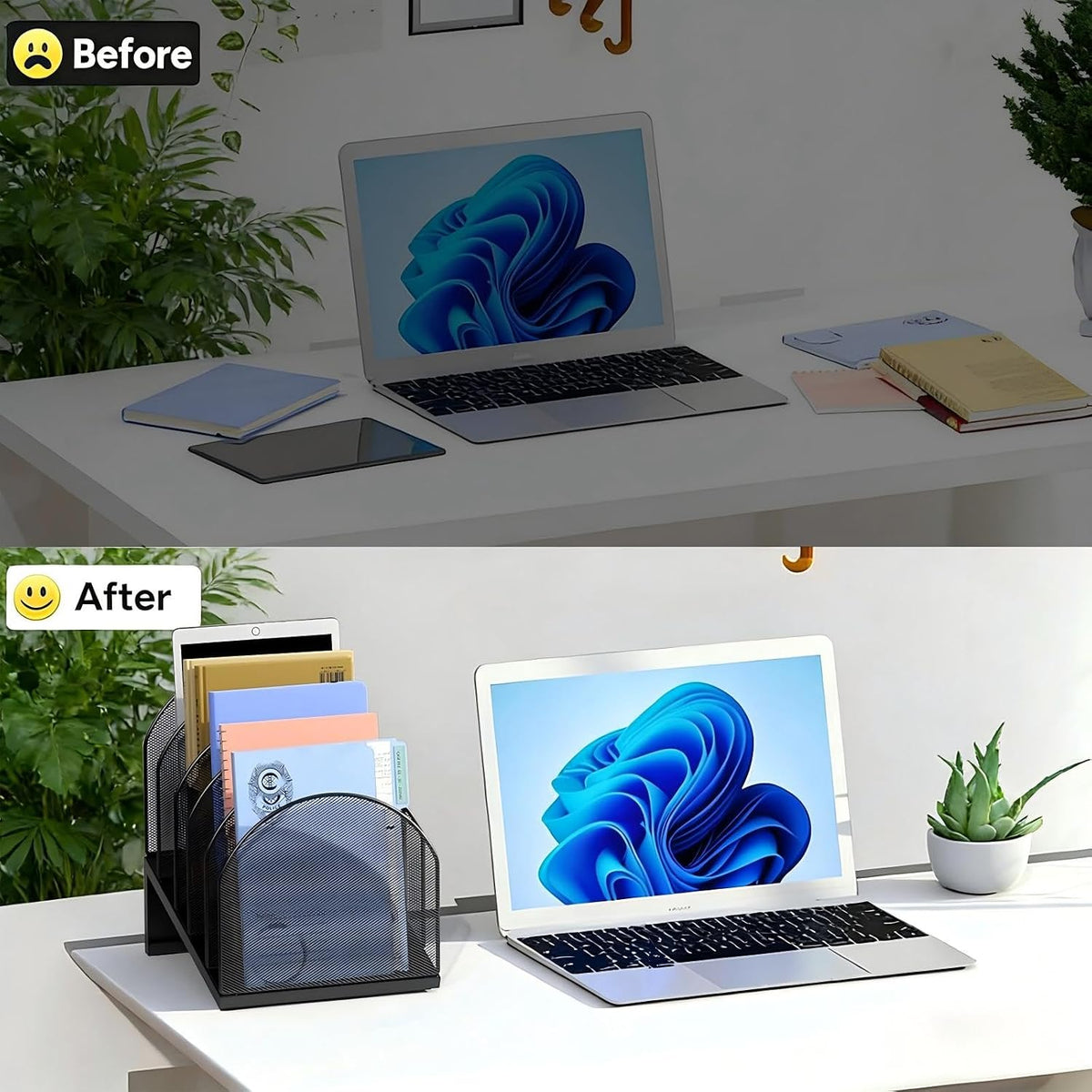 Desktop File Organizer with 5 Compartments