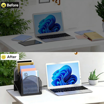 Desktop File Organizer with 5 Compartments