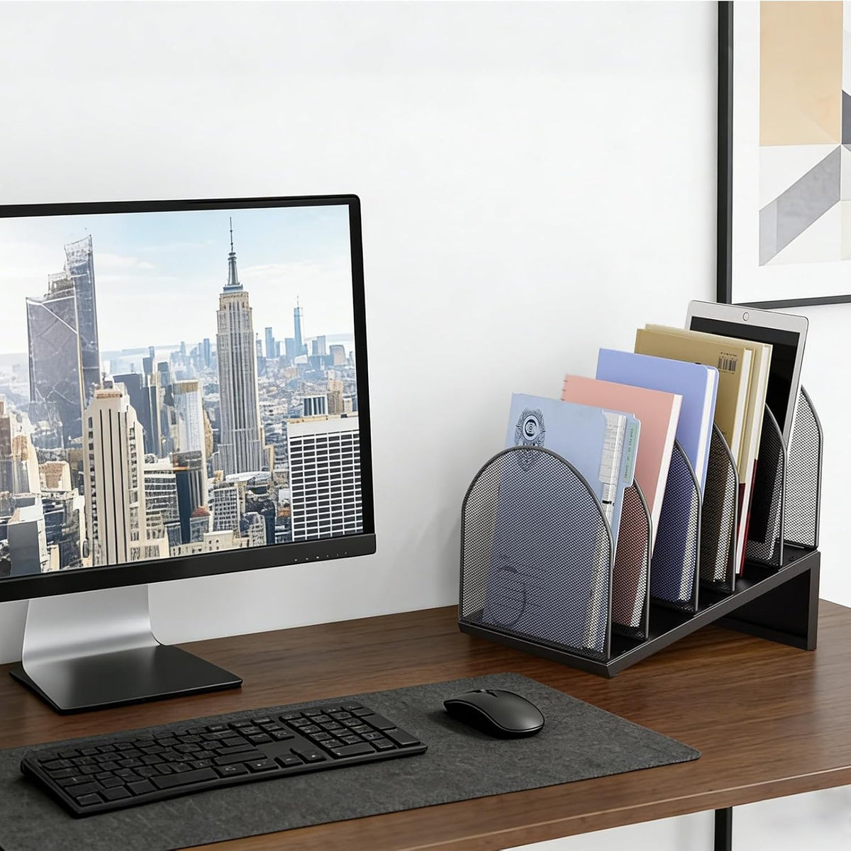 Desktop File Organizer with 5 Compartments