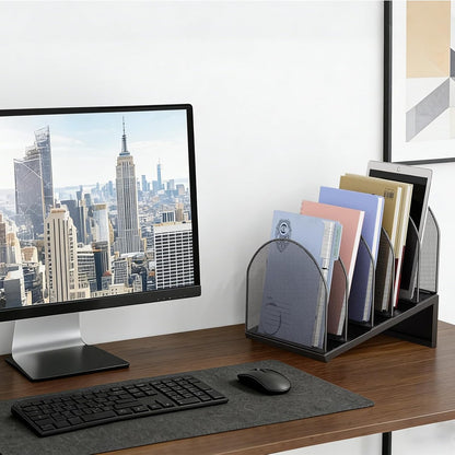 Desktop File Organizer with 5 Compartments