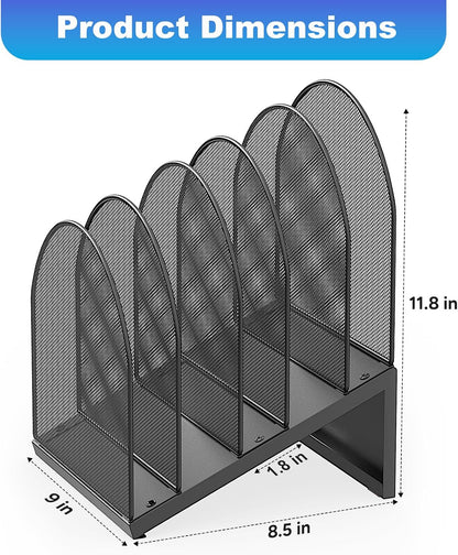 Desktop File Organizer with 5 Compartments