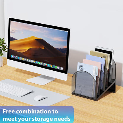 Desktop File Organizer with 5 Compartments