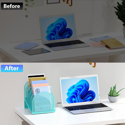 Desktop File Organizer with 5 Compartments