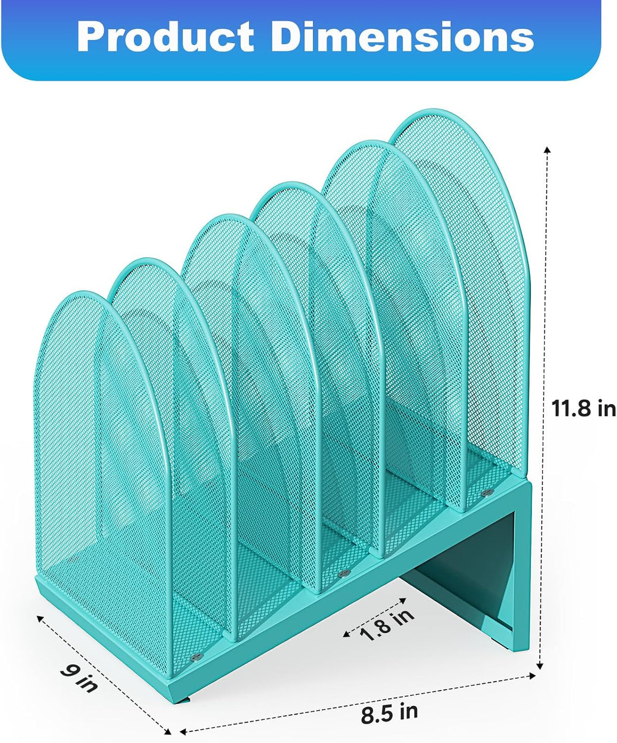 Desktop File Organizer with 5 Compartments