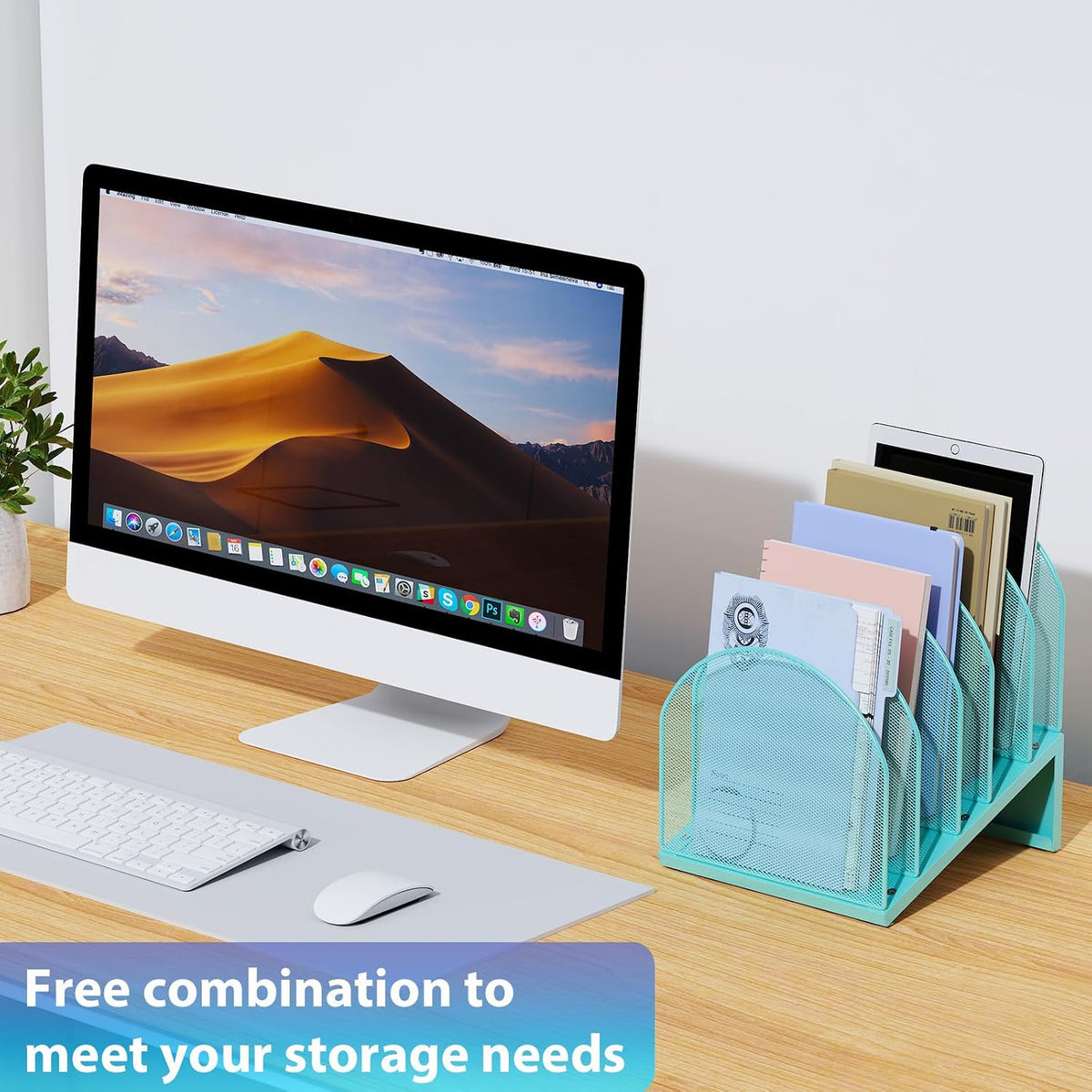 Desktop File Organizer with 5 Compartments