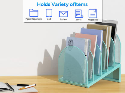 Desktop File Organizer with 5 Compartments