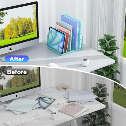 Desktop File Organizer with 5 Compartments