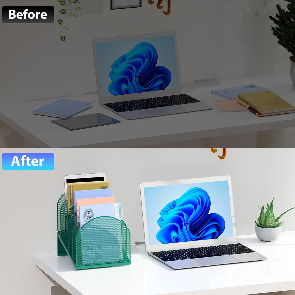 Desktop File Organizer with 5 Compartments