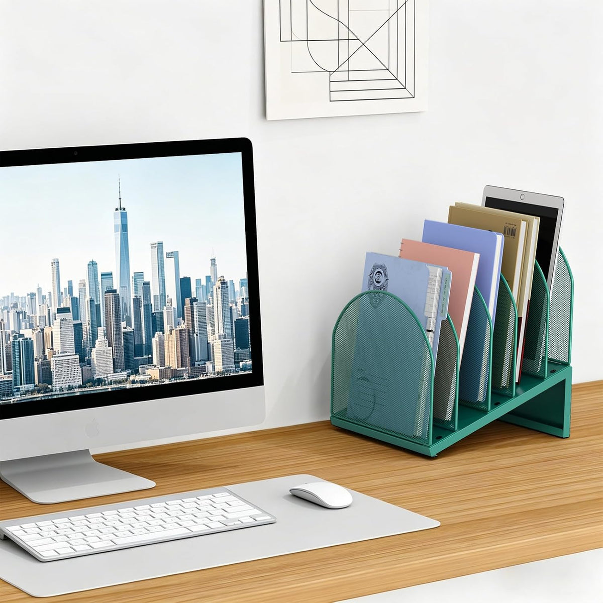 Desktop File Organizer with 5 Compartments