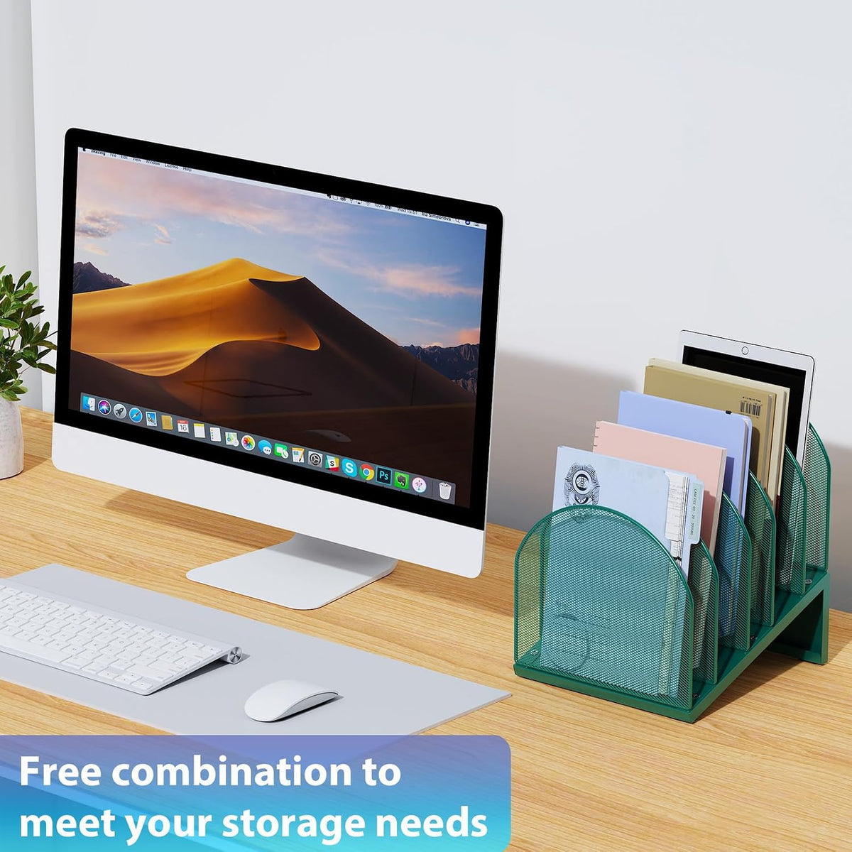 Desktop File Organizer with 5 Compartments