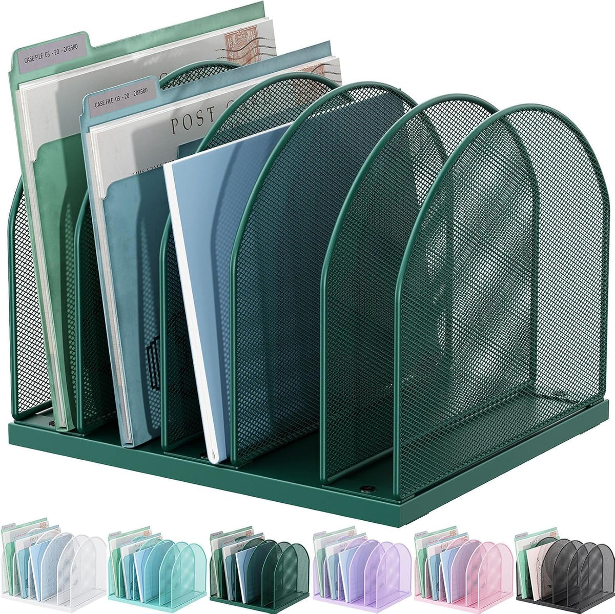 Desktop File Organizer with 5 Compartments