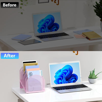Desktop File Organizer with 5 Compartments