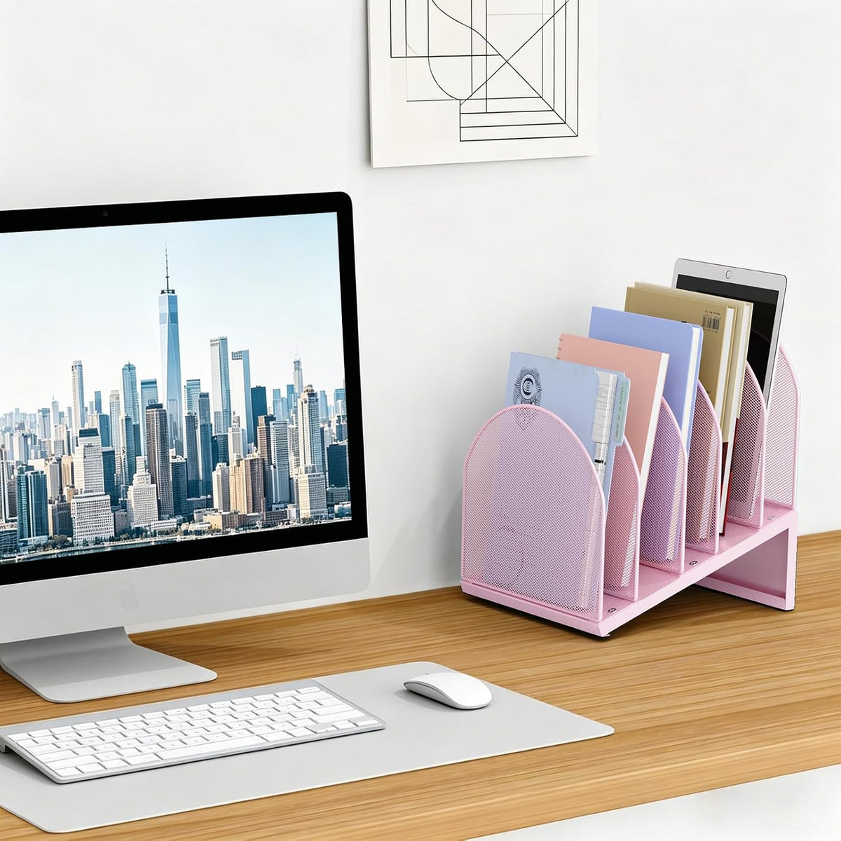 Desktop File Organizer with 5 Compartments