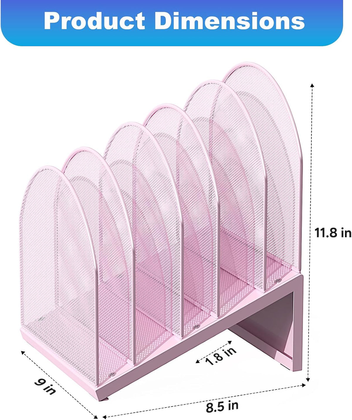 Desktop File Organizer with 5 Compartments