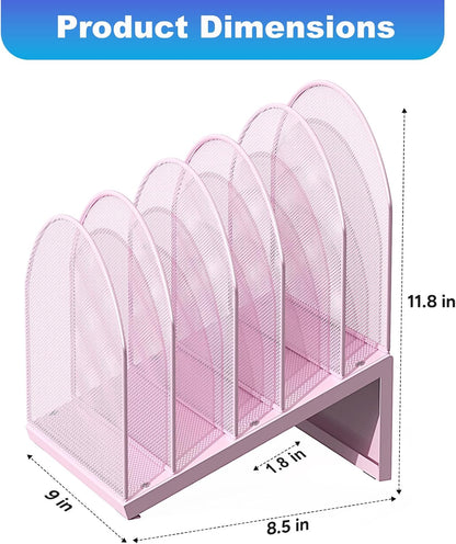 Desktop File Organizer with 5 Compartments