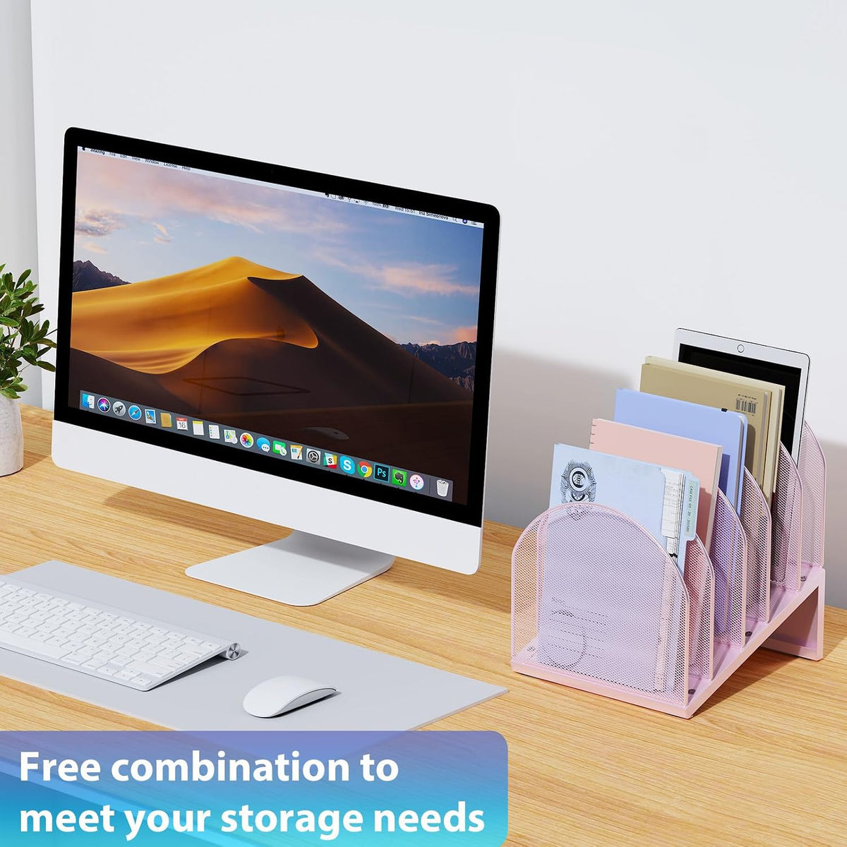 Desktop File Organizer with 5 Compartments