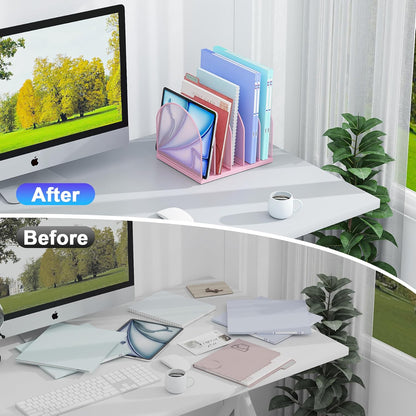 Desktop File Organizer with 5 Compartments