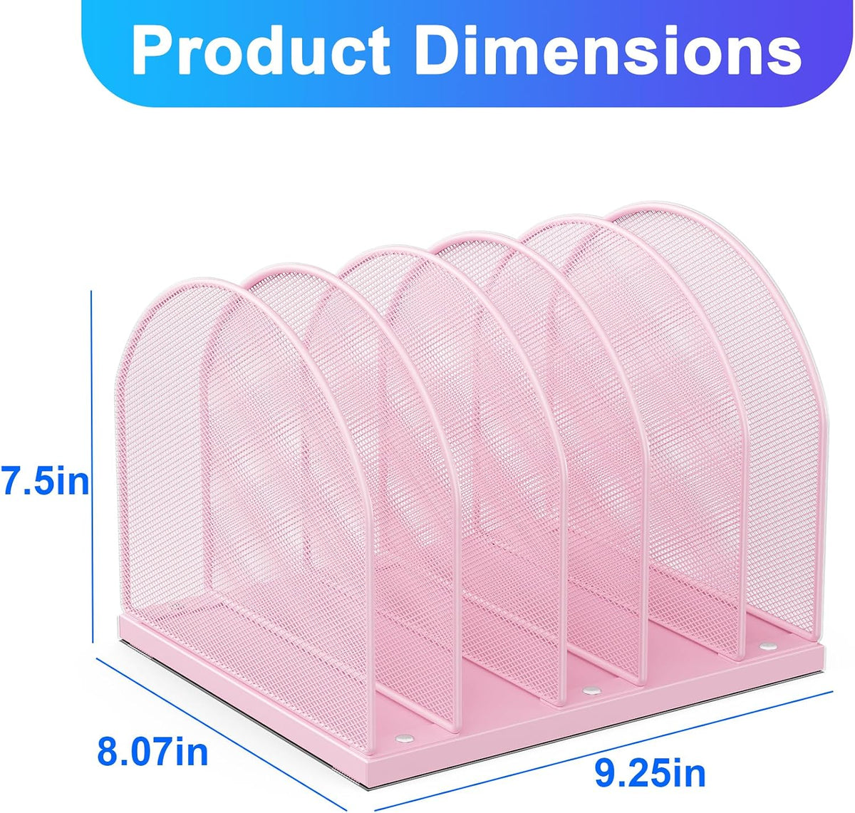 Desktop File Organizer with 5 Compartments