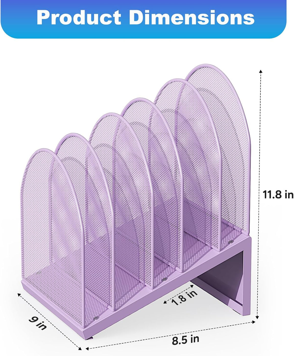 Desktop File Organizer with 5 Compartments