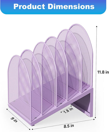 Desktop File Organizer with 5 Compartments