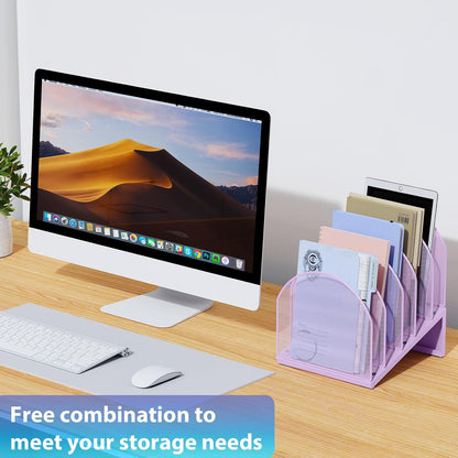 Desktop File Organizer with 5 Compartments