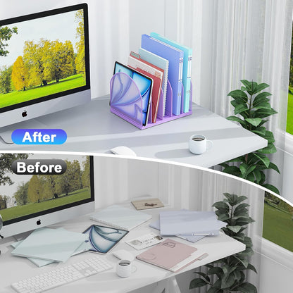 Desktop File Organizer with 5 Compartments