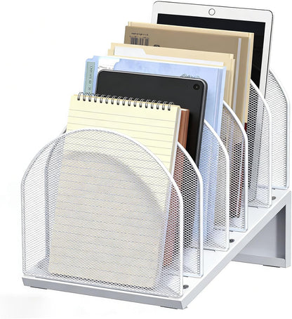 Desktop File Organizer with 5 Compartments