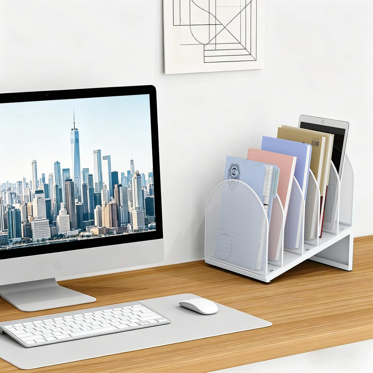 Desktop File Organizer with 5 Compartments