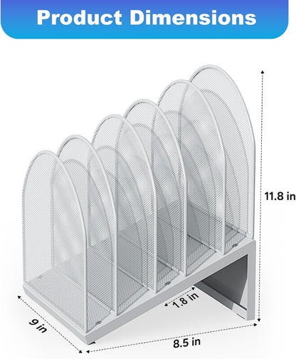 Desktop File Organizer with 5 Compartments