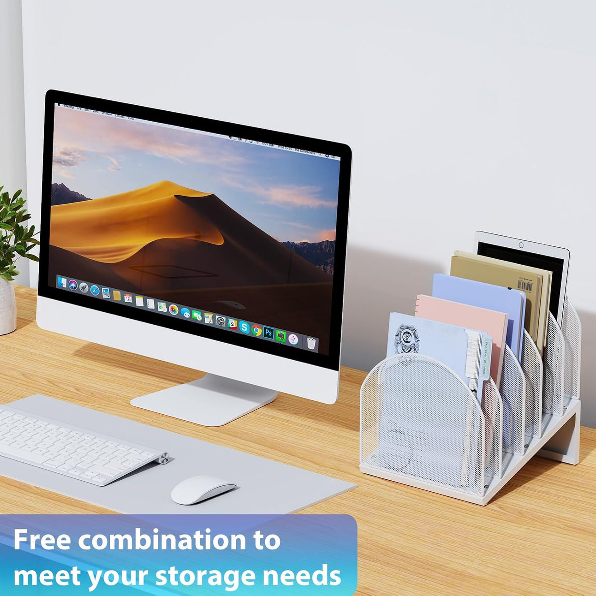 Desktop File Organizer with 5 Compartments