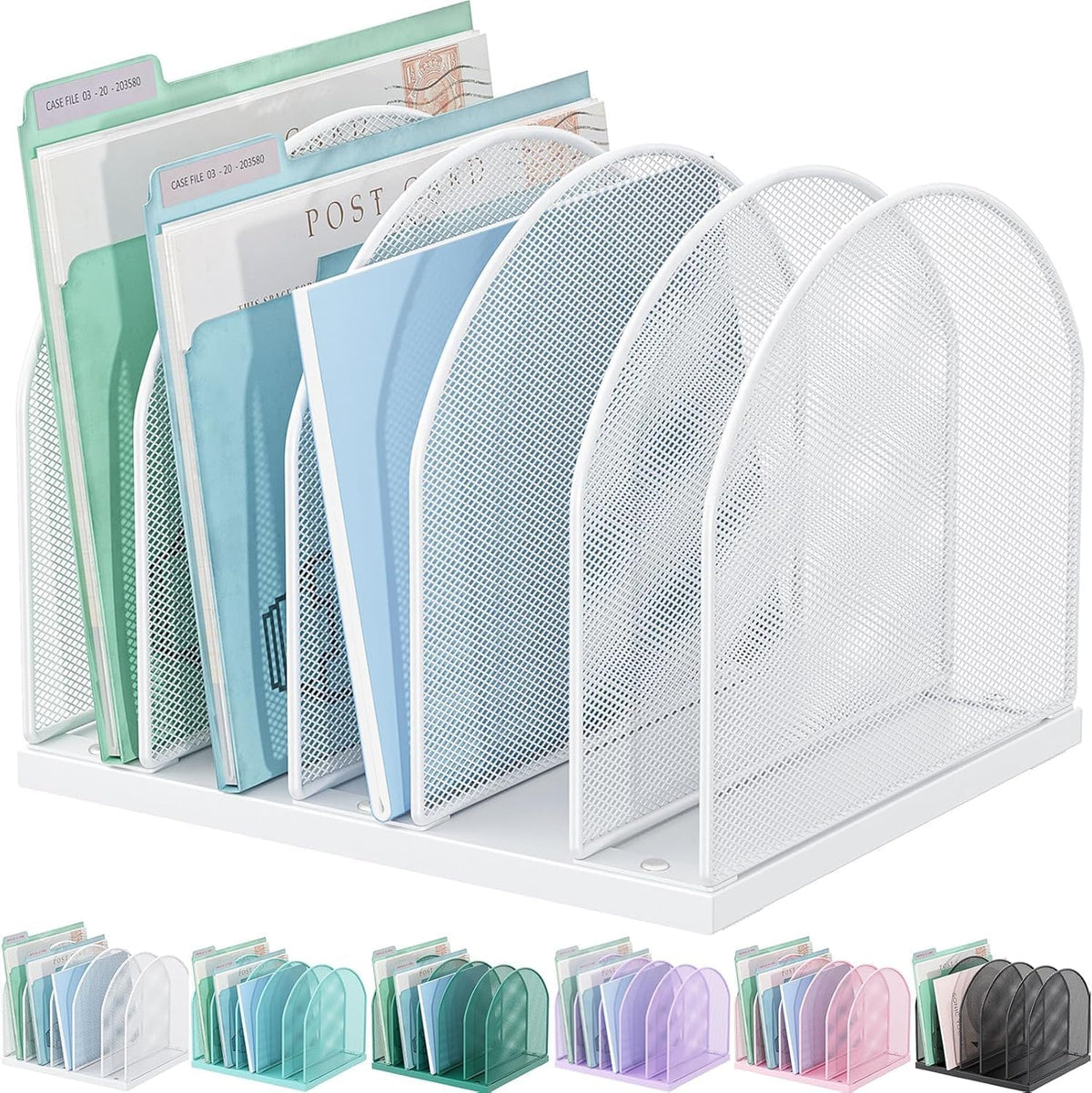 Desktop File Organizer with 5 Compartments
