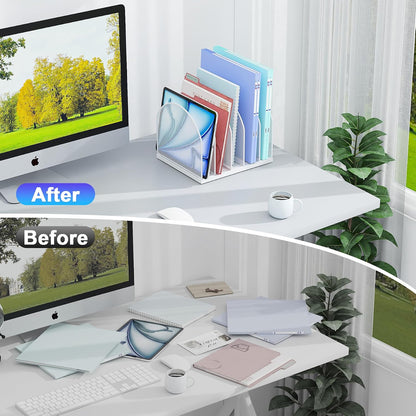 Desktop File Organizer with 5 Compartments