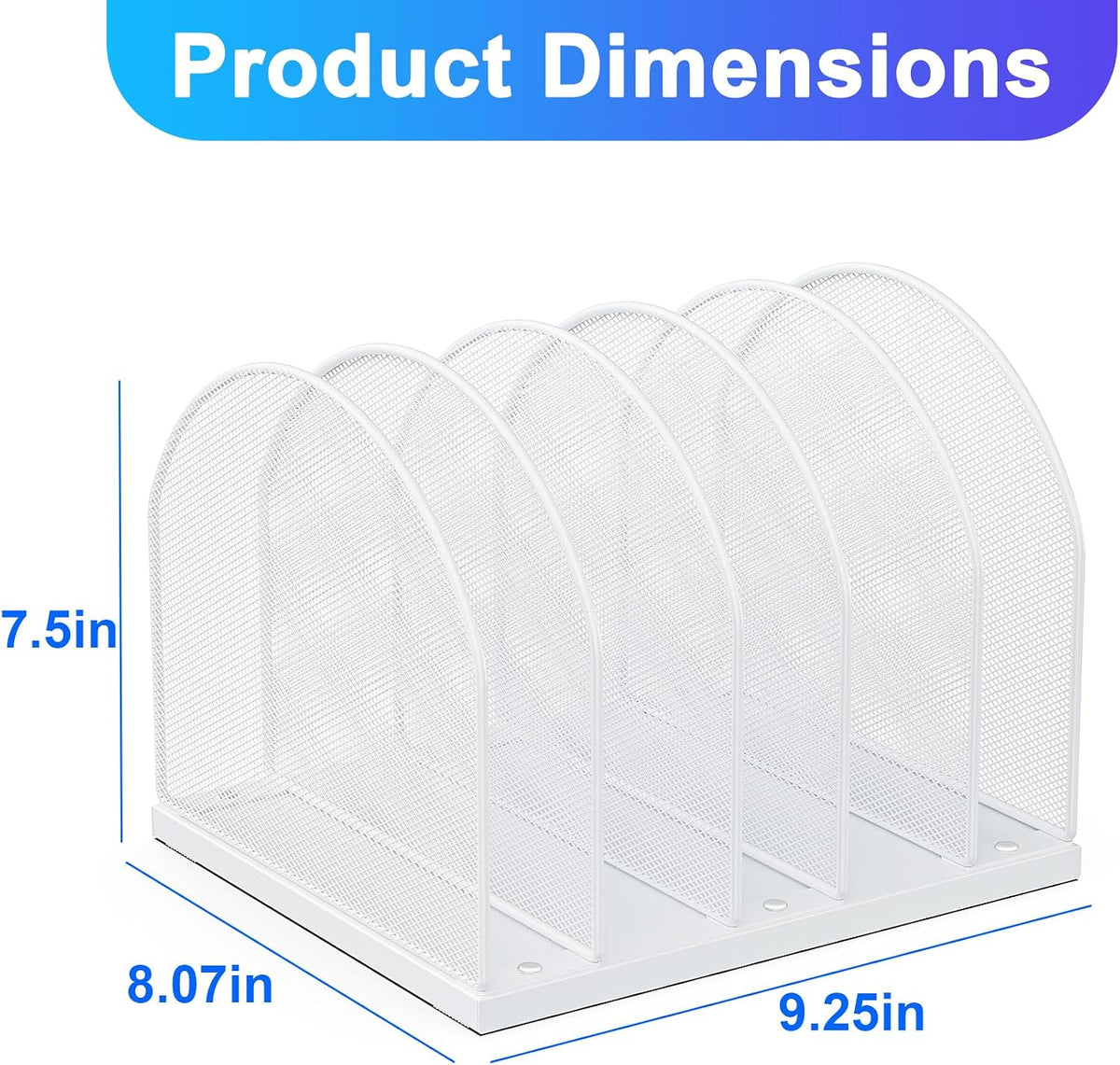 Desktop File Organizer with 5 Compartments