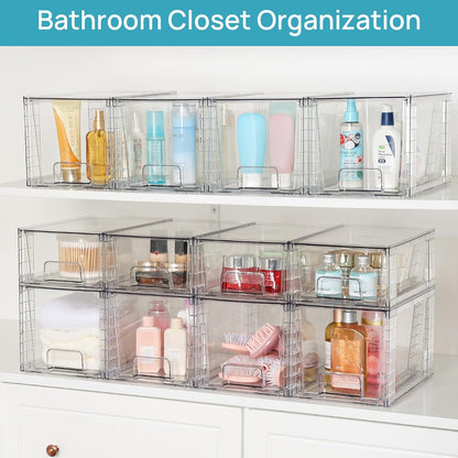 Large Stackable Storage Drawers, Clear