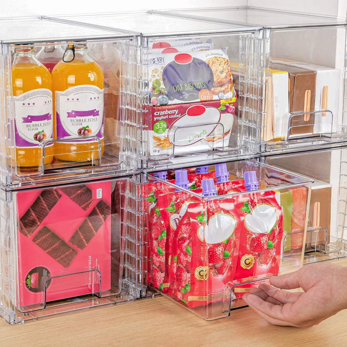 Large Stackable Storage Drawers, Clear