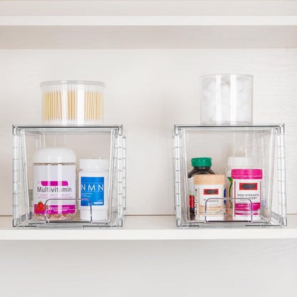 Large Stackable Storage Drawers, Clear