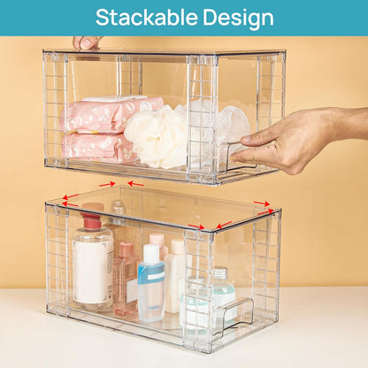 Large Stackable Storage Drawers, Clear