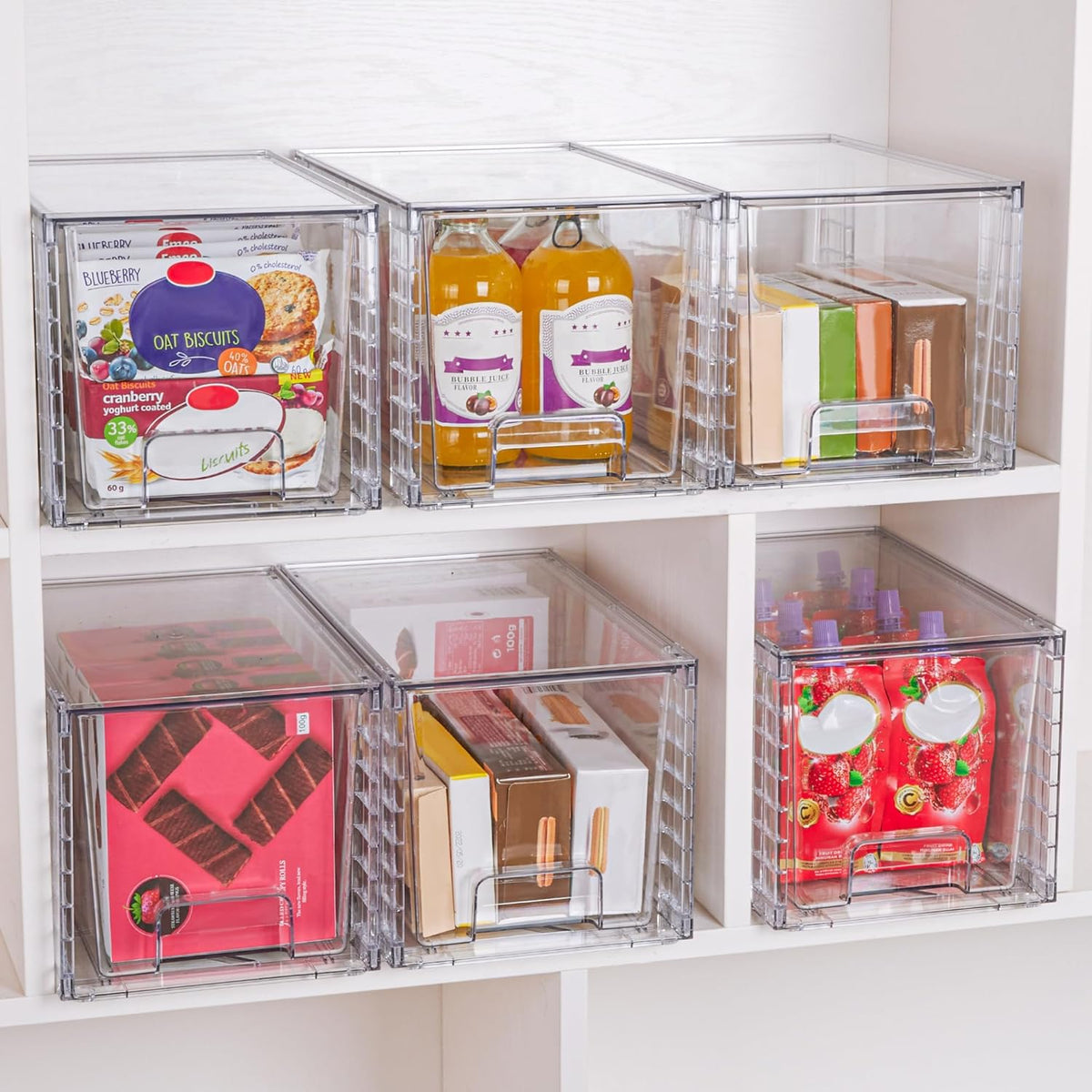 Large Stackable Storage Drawers, Clear
