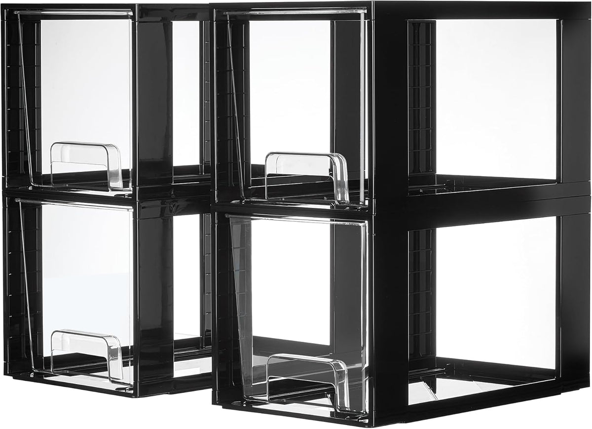 Large Stackable Storage Drawers, Clear